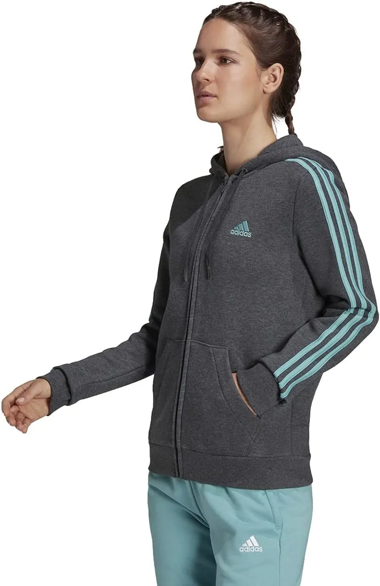 adidas Women's Essentials Fleece 3-Stripes Full-Zip Hoodie