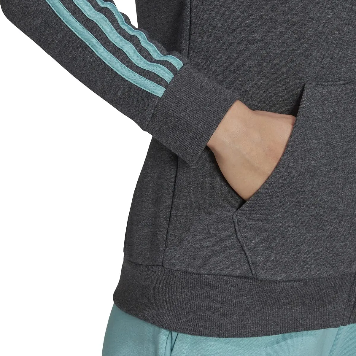 adidas Women's Essentials Fleece 3-Stripes Full-Zip Hoodie