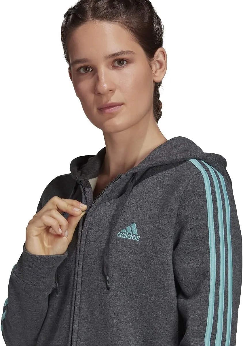 adidas Women's Essentials Fleece 3-Stripes Full-Zip Hoodie