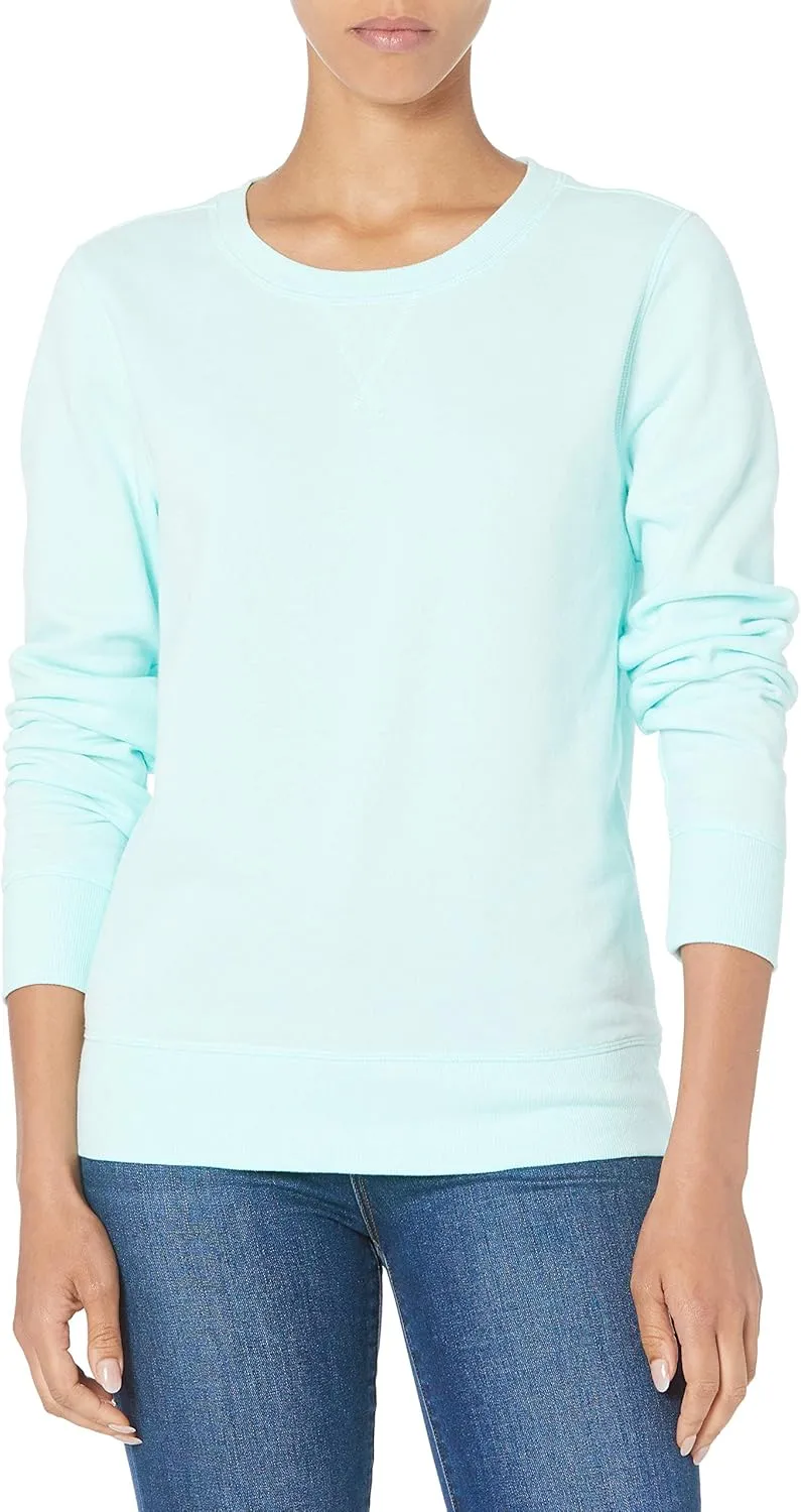 Amazon Essentials Women's French Terry Fleece Crewneck Pullover Sweatshirt (Available in Plus Size)