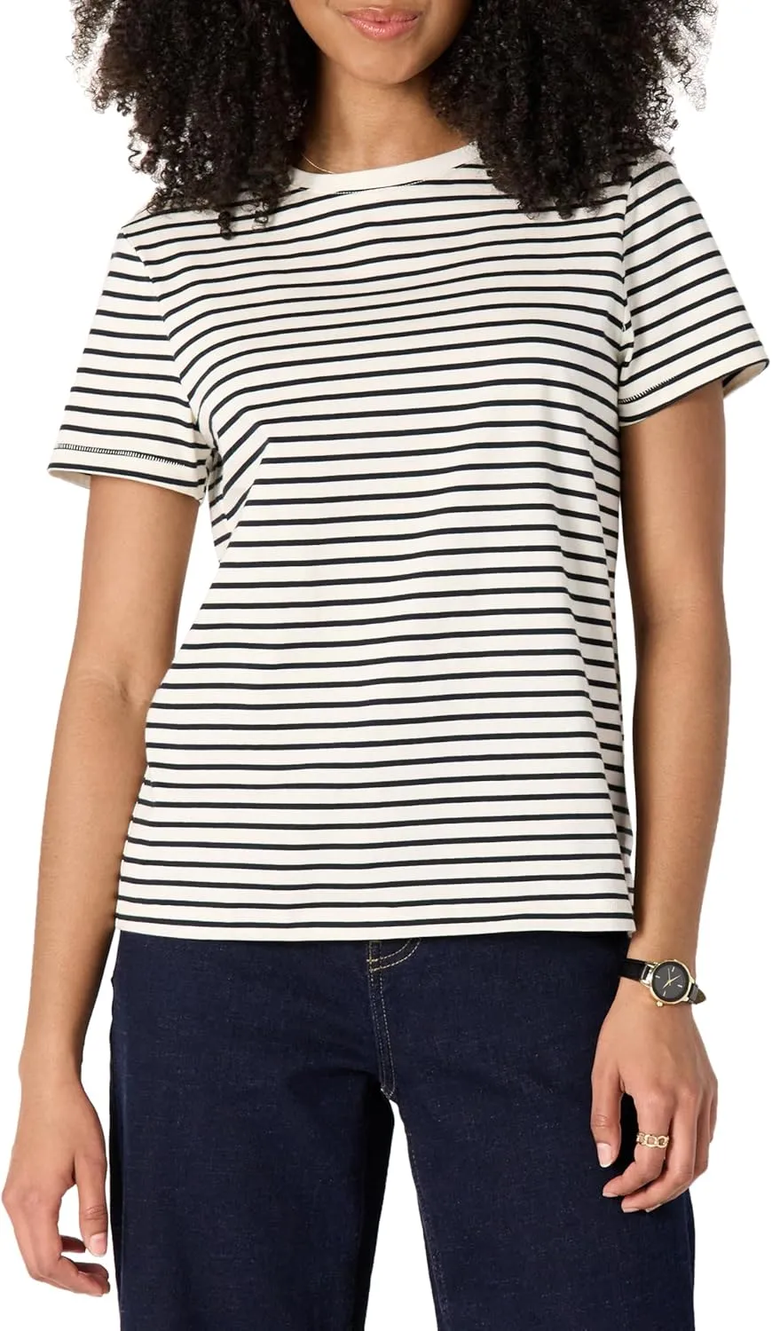 Amazon Essentials Women's Regular Fit 100% Cotton Crewneck Short Sleeve T-Shirt, Multipacks