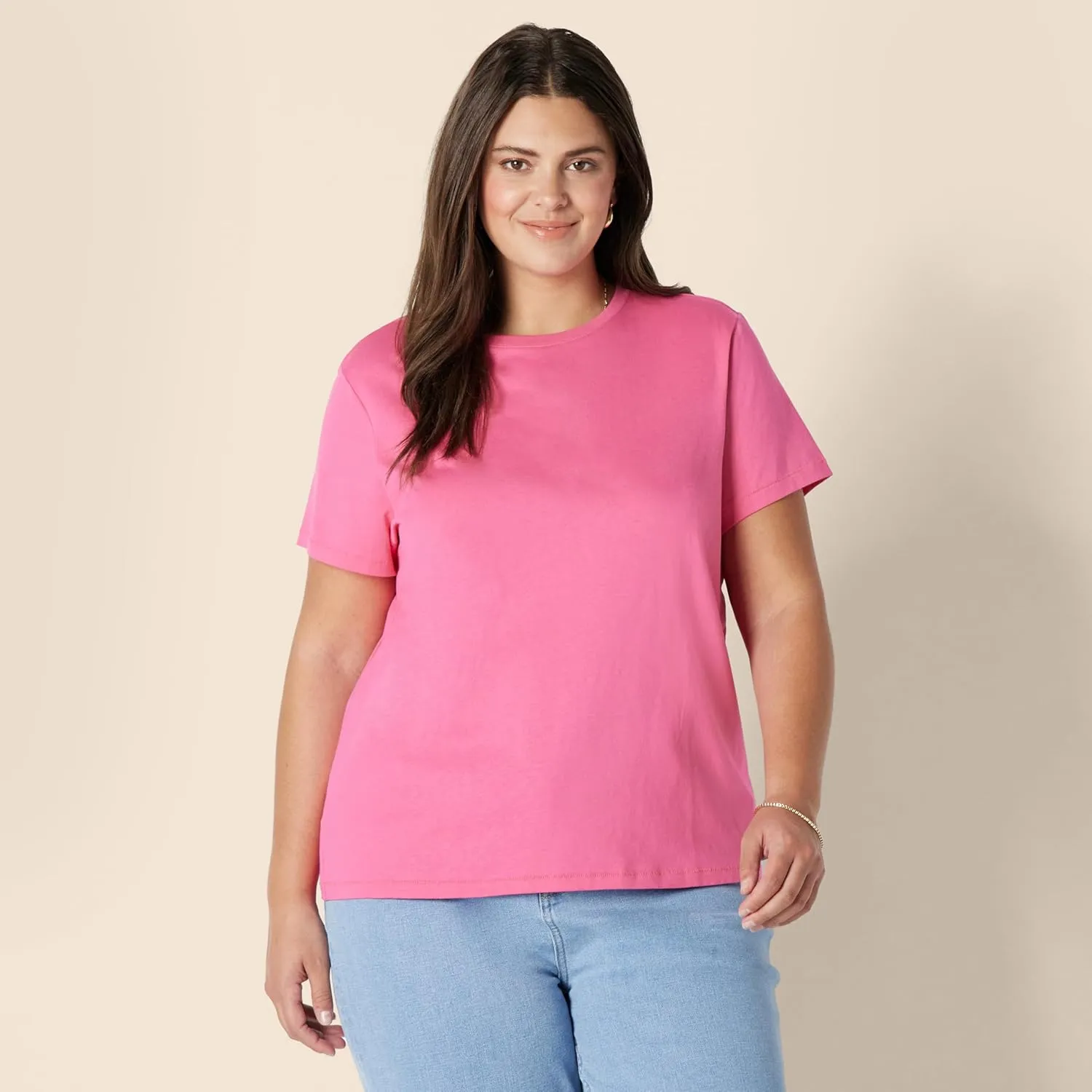 Amazon Essentials Women's Regular Fit 100% Cotton Crewneck Short Sleeve T-Shirt, Multipacks