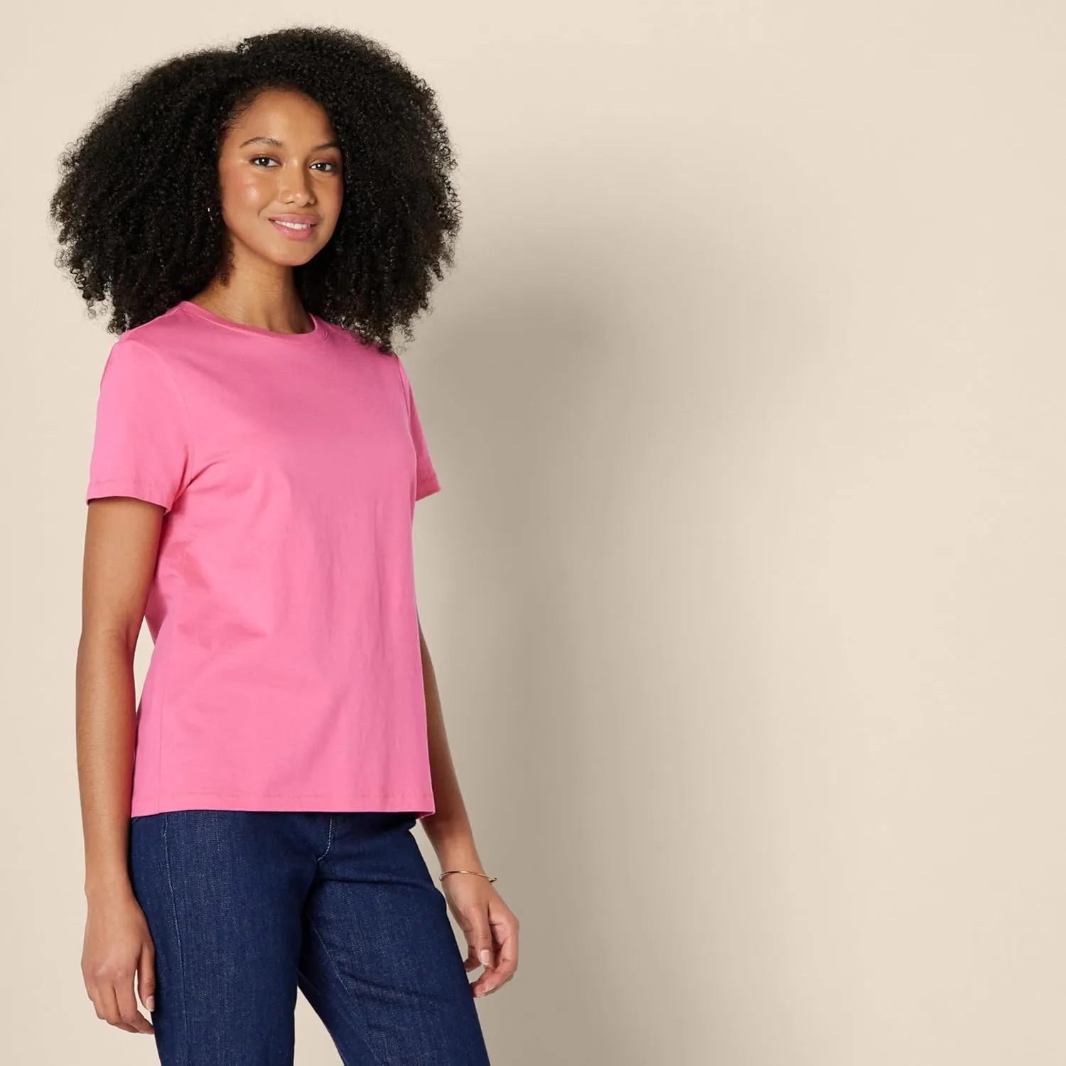 Amazon Essentials Women's Regular Fit 100% Cotton Crewneck Short Sleeve T-Shirt, Multipacks