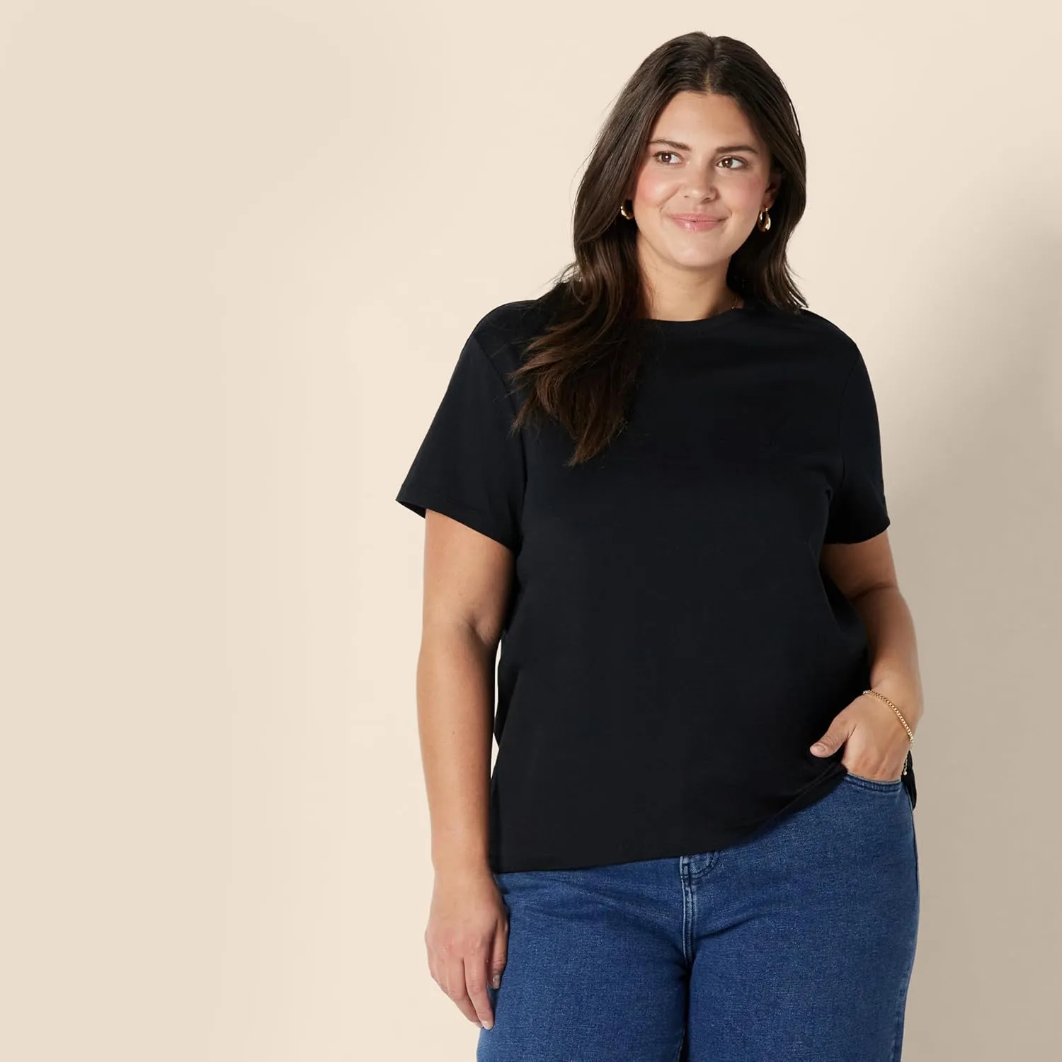 Amazon Essentials Women's Regular Fit 100% Cotton Crewneck Short Sleeve T-Shirt, Multipacks