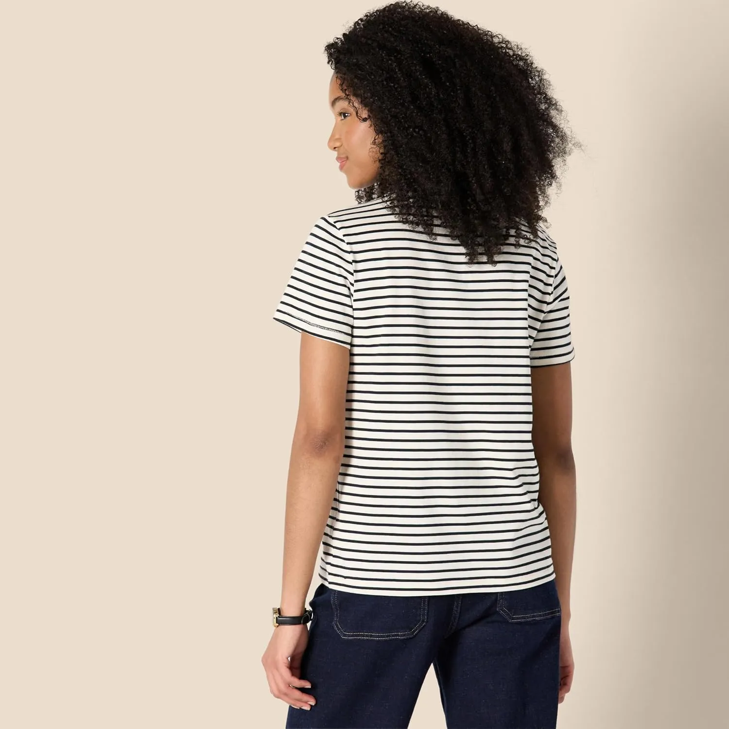 Amazon Essentials Women's Regular Fit 100% Cotton Crewneck Short Sleeve T-Shirt, Multipacks