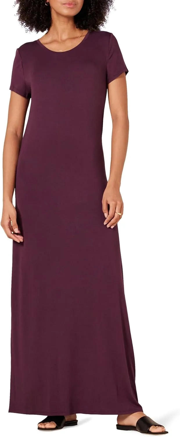 Amazon Essentials Women's Short-Sleeve Maxi Dress, Flowy