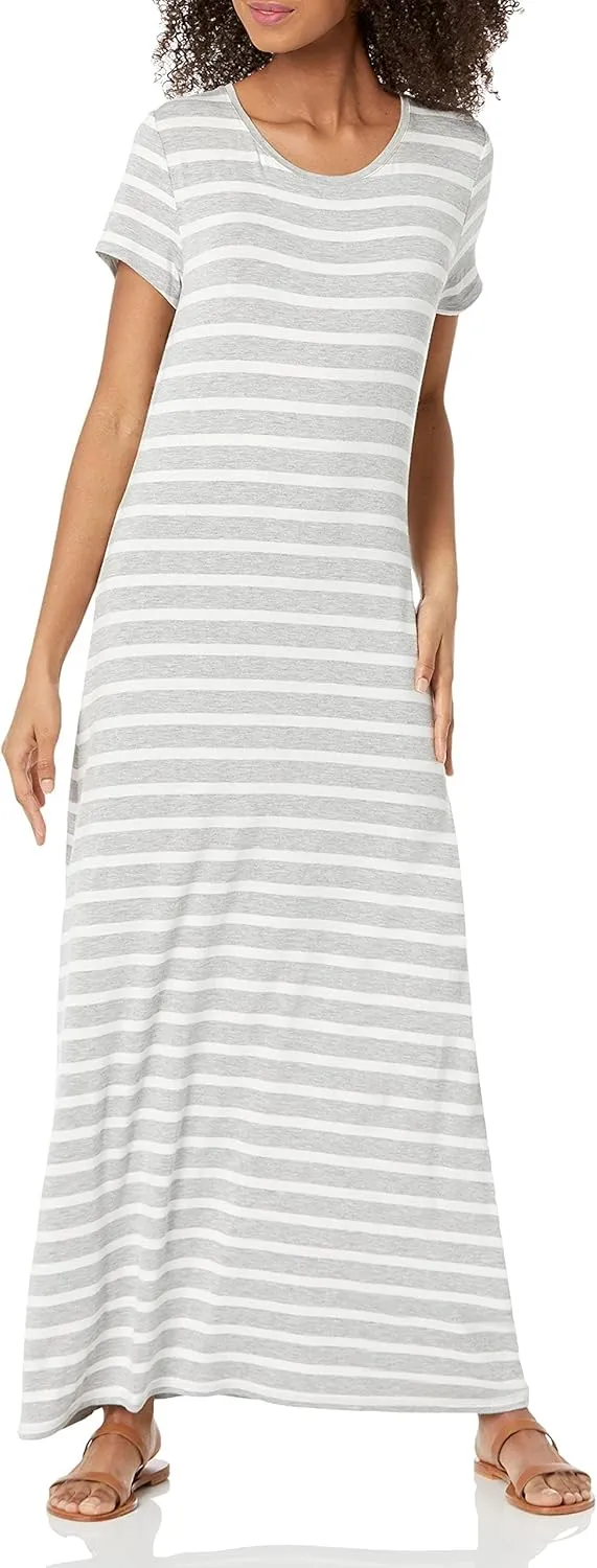 Amazon Essentials Women's Short-Sleeve Maxi Dress, Flowy