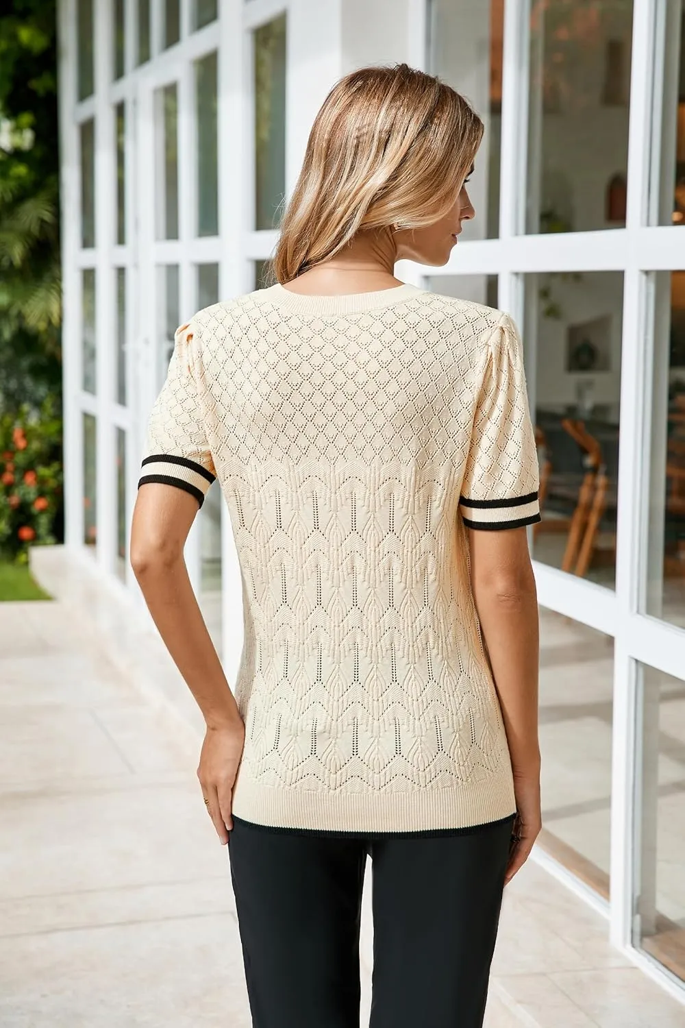 Arach&Cloz Women's Cotton Blend Breathable Crochet Summer Tops 2025