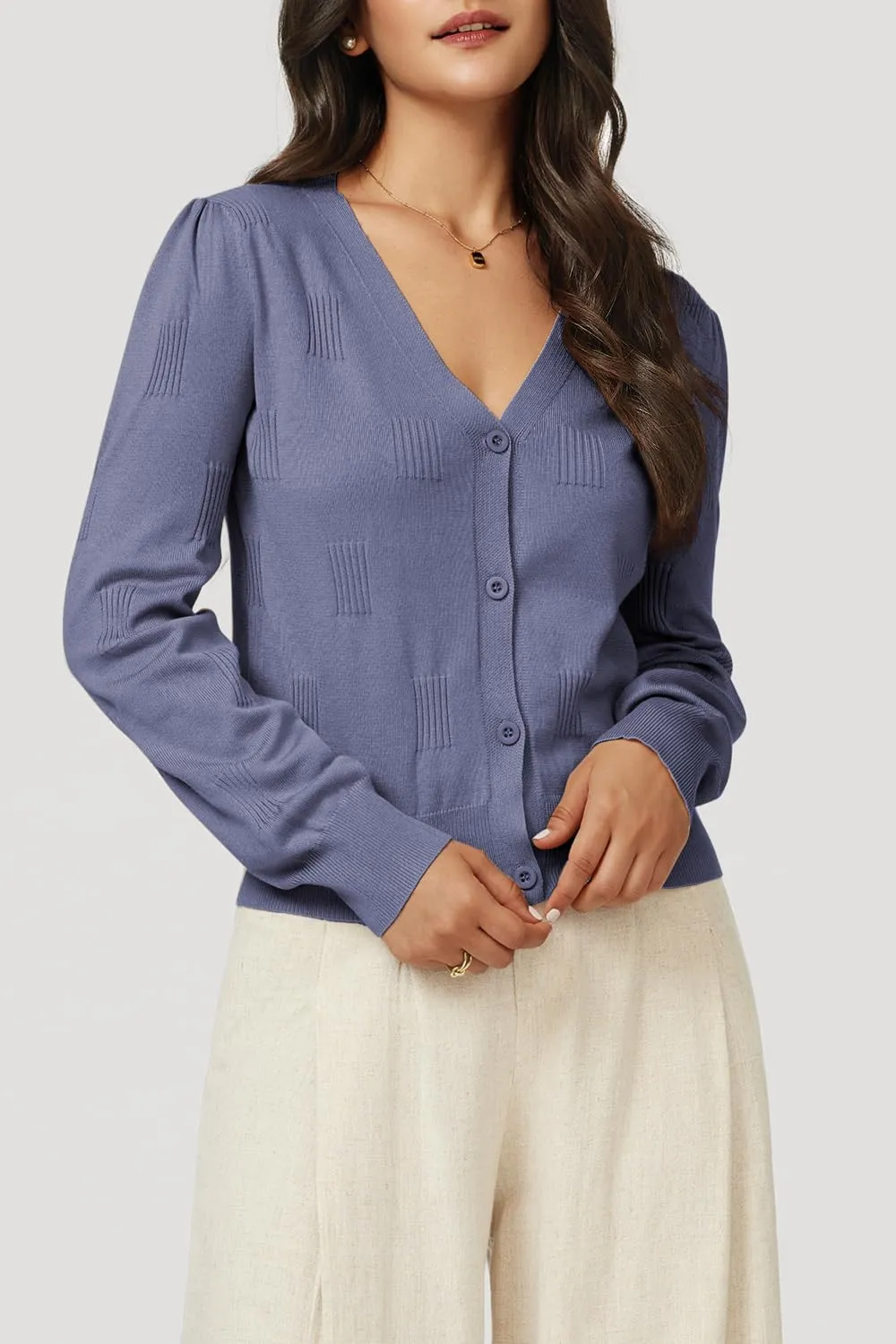 Arach&Cloz Women's Soft Cropped Cardigan Casual Lightweight Shrug Sweater Tops