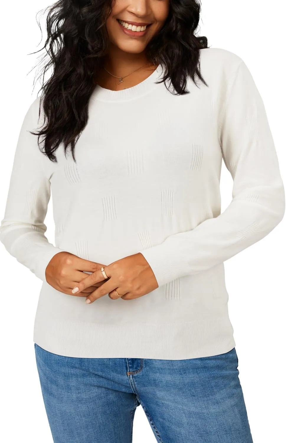 Arach&Cloz Women's Soft Knit Sweater Fall Dressy Casual Pullover Tops