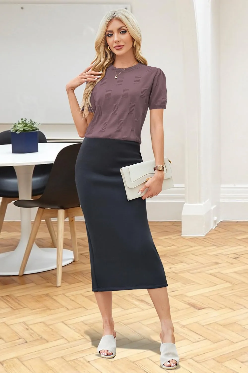 Arach&Cloz Women's Summer Lightweight Tops Short Sleeve Dressy Blouse