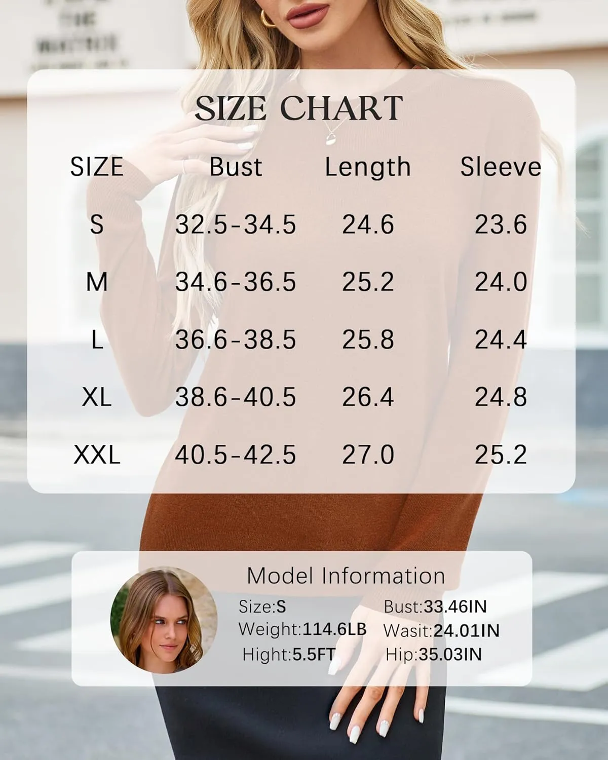 Arach&Cloz Women's Wool Blend Classic Crew Neck Casual Fall Sweaters