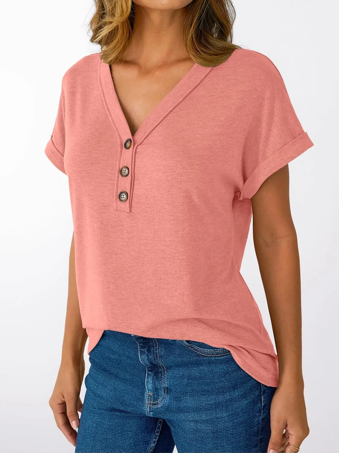 AUTOMET Short Sleeve V Neck T Shirts Womens Cap Sleeve Summer Casual Dressy Tops