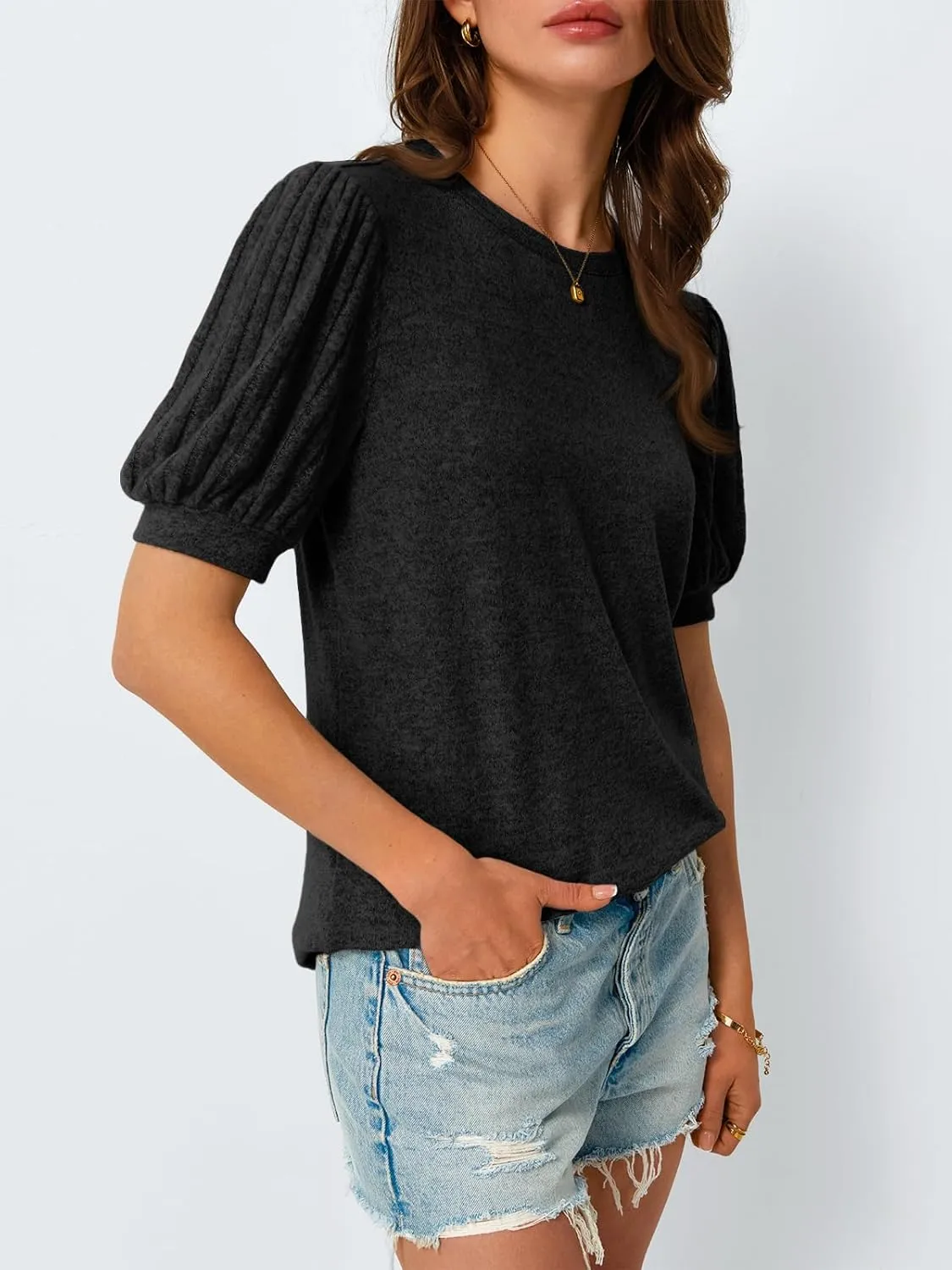 AUTOMET Womens Summer Tops Dressy Casual Blouses Business Short Sleeve Shirt 2025 Cute Trendy Sweater