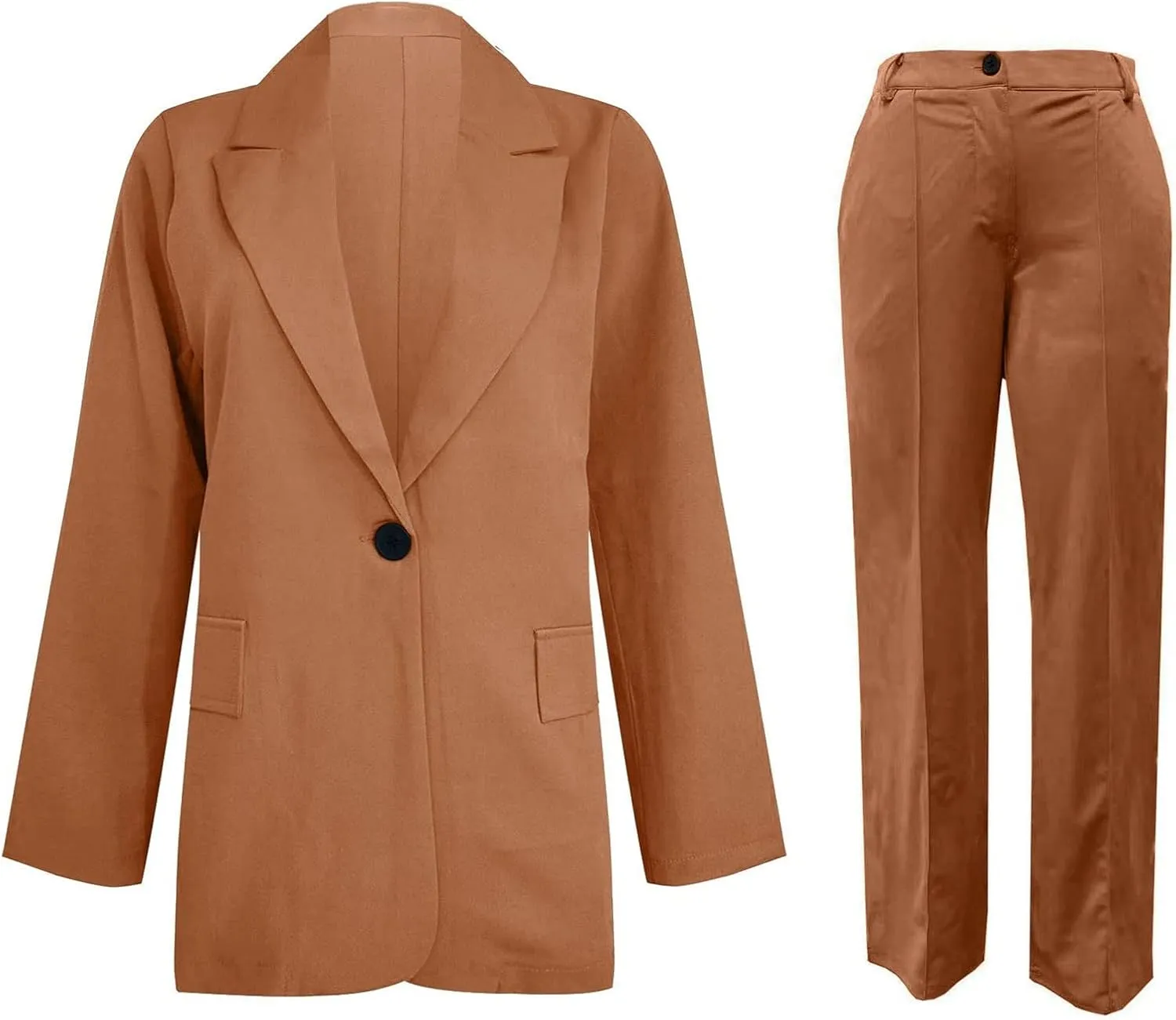 Blazer Sets Women 2 Piece Outfits Business Casual Jackets Plus Size Cardigan Coat Pockets Long Pants Suit