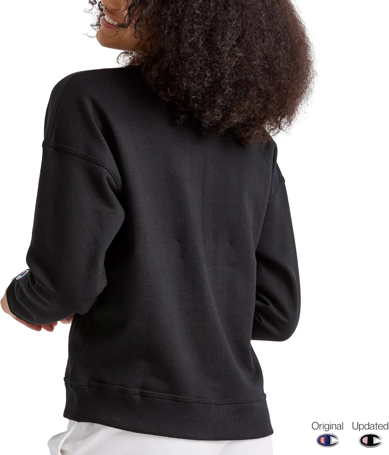 Champion Women's Sweatshirt, Powerblend, Crewneck for Women, Script (Plus Size Available)