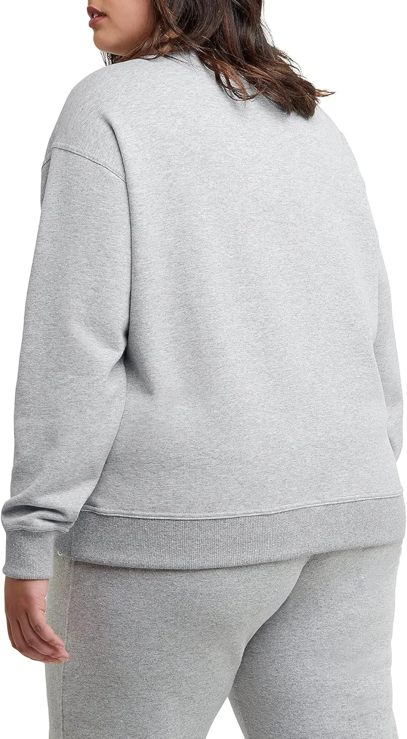 Champion Women's Sweatshirt, Powerblend, Crewneck for Women, Script (Plus Size Available)