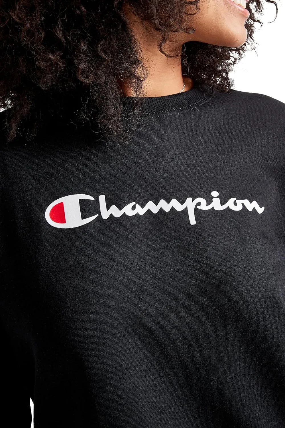 Champion Women's Sweatshirt, Powerblend, Crewneck for Women, Script (Plus Size Available)