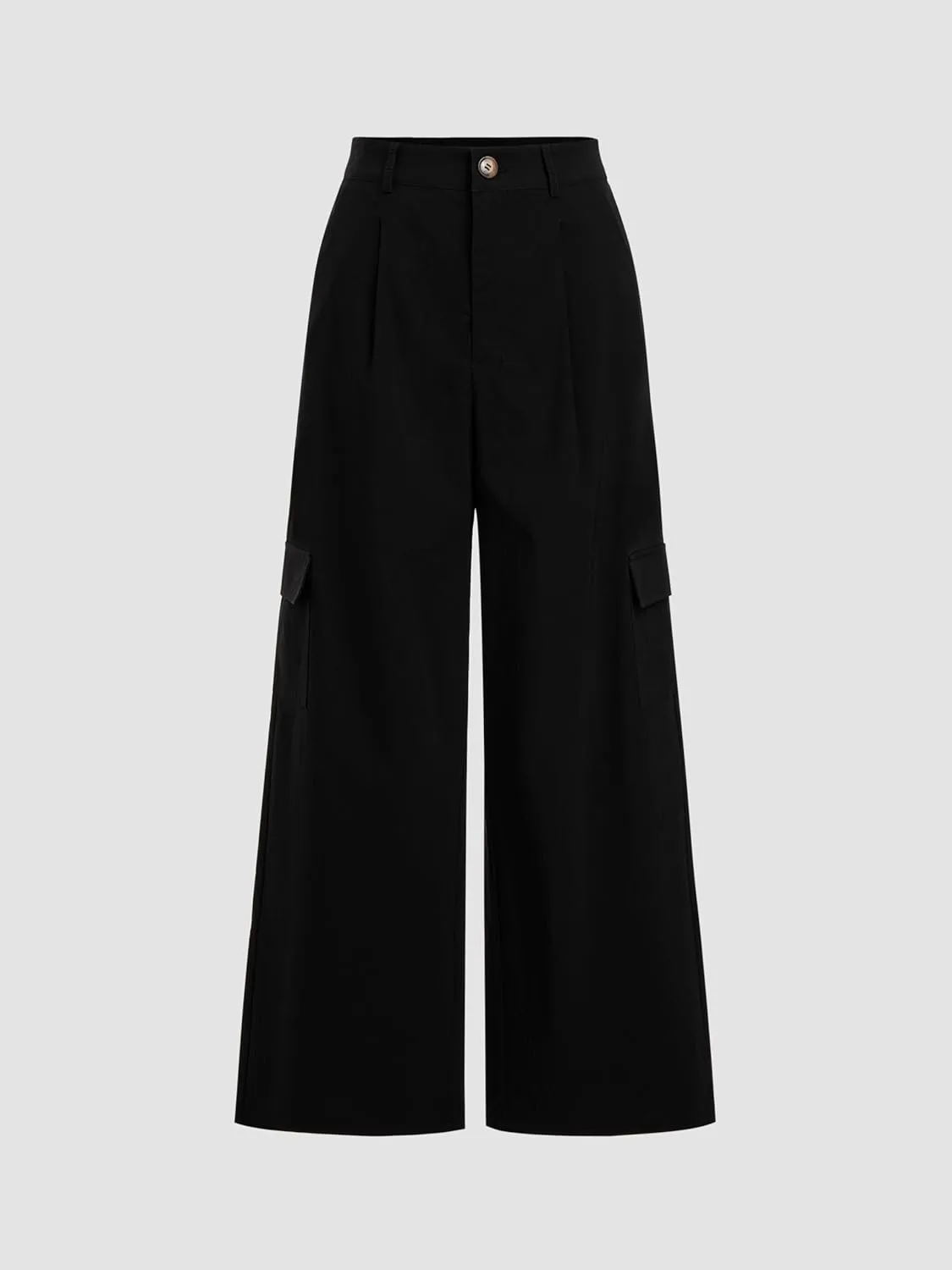 CIDER Women Wide Leg Pants Button Fly Business Casual Pants Bottoms with Pockets