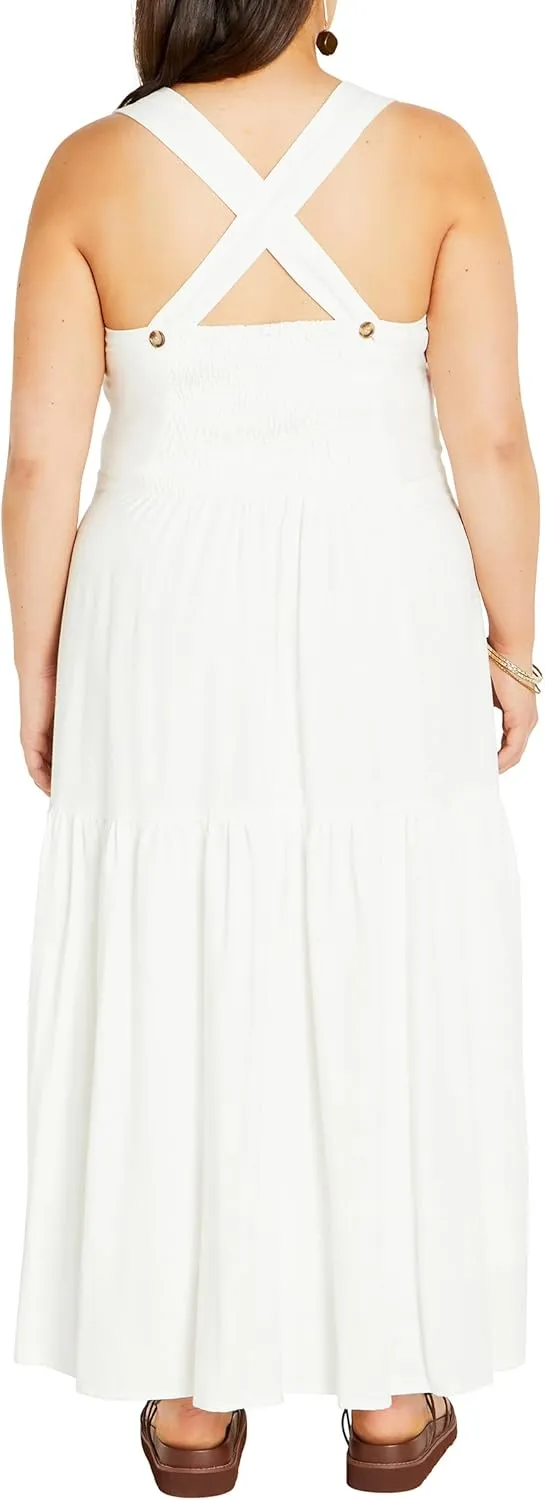 City Chic Women's Bailey Sweetheart Neck Tier Dress