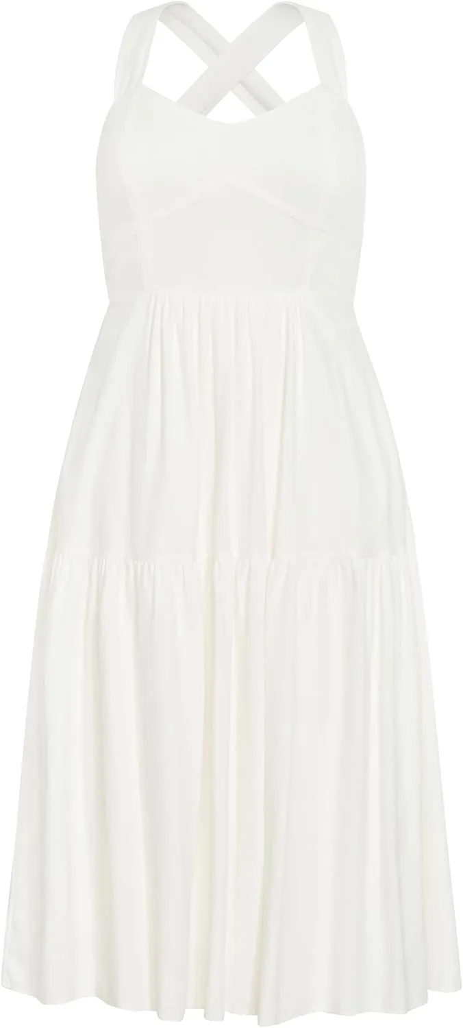 City Chic Women's Bailey Sweetheart Neck Tier Dress