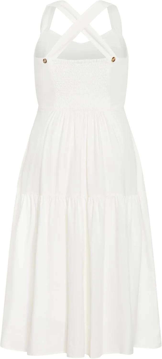 City Chic Women's Bailey Sweetheart Neck Tier Dress