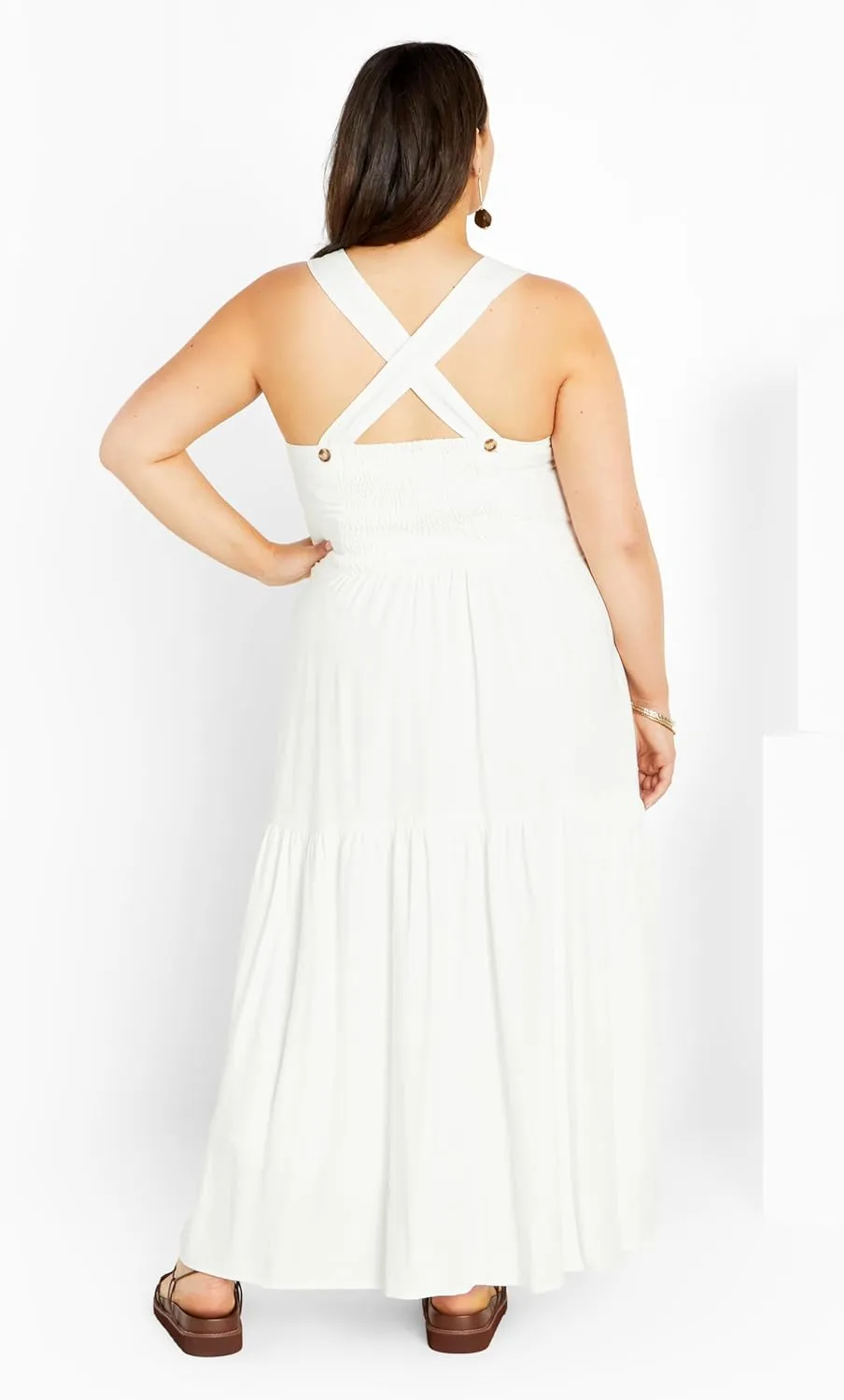 City Chic Women's Bailey Sweetheart Neck Tier Dress