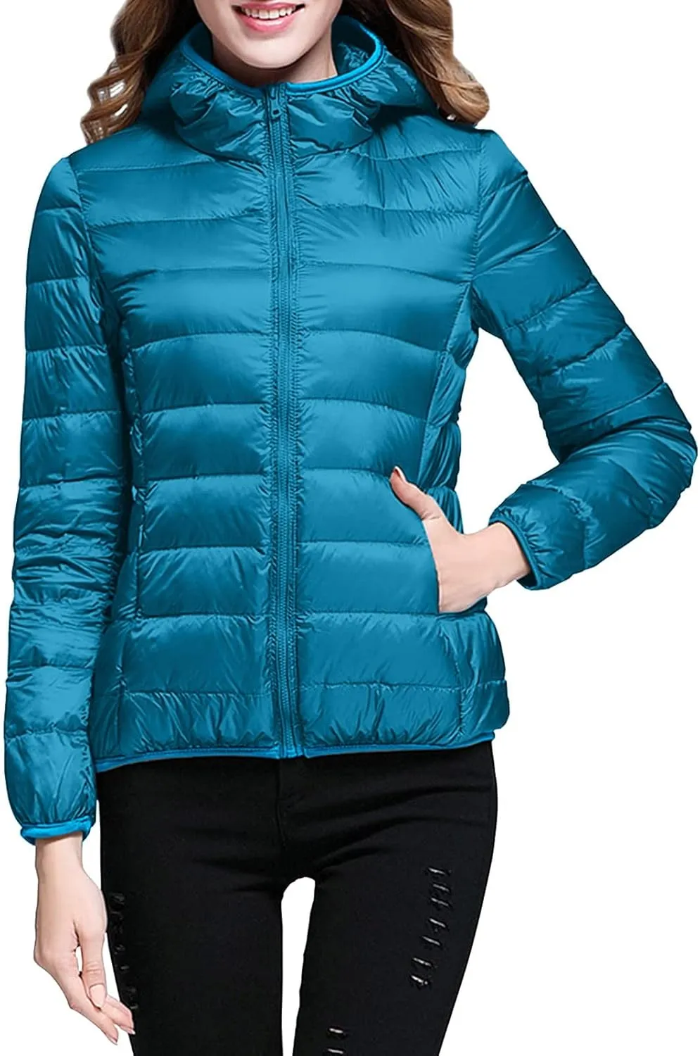 cooki Puffer Coat Women with Hood Quilted Jackets for Women Winter Packable Puffer Jacket Lightweight Down Coat Plus Size