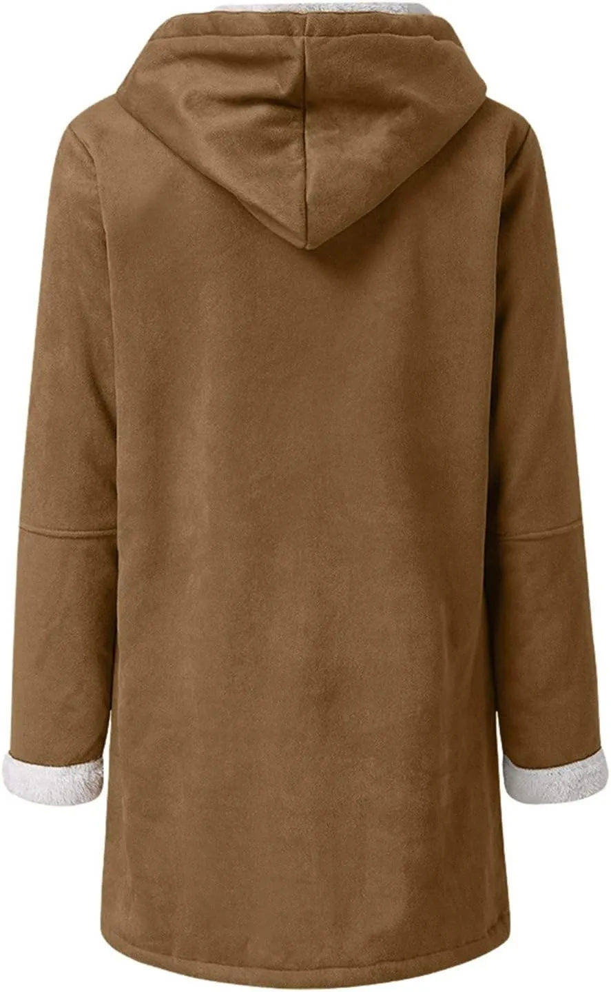 cooki Winter Coats for Women 2023 Warm Sherpa Fleece Lined Distressed Jackets Hooded Parka Faux Suede Peacoat Outerwear
