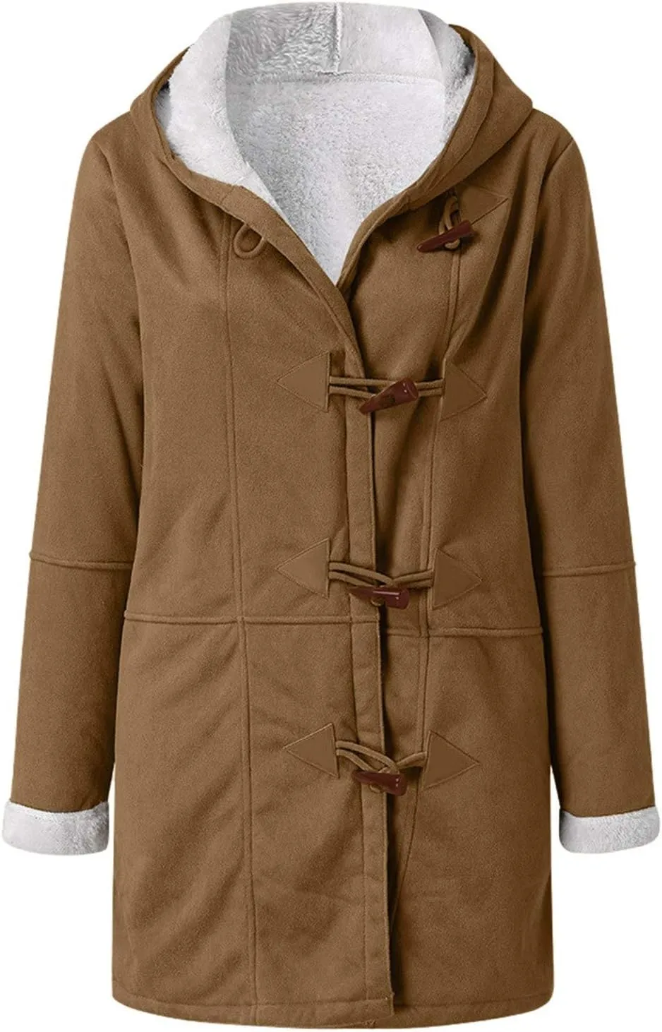 cooki Winter Coats for Women 2023 Warm Sherpa Fleece Lined Distressed Jackets Hooded Parka Faux Suede Peacoat Outerwear
