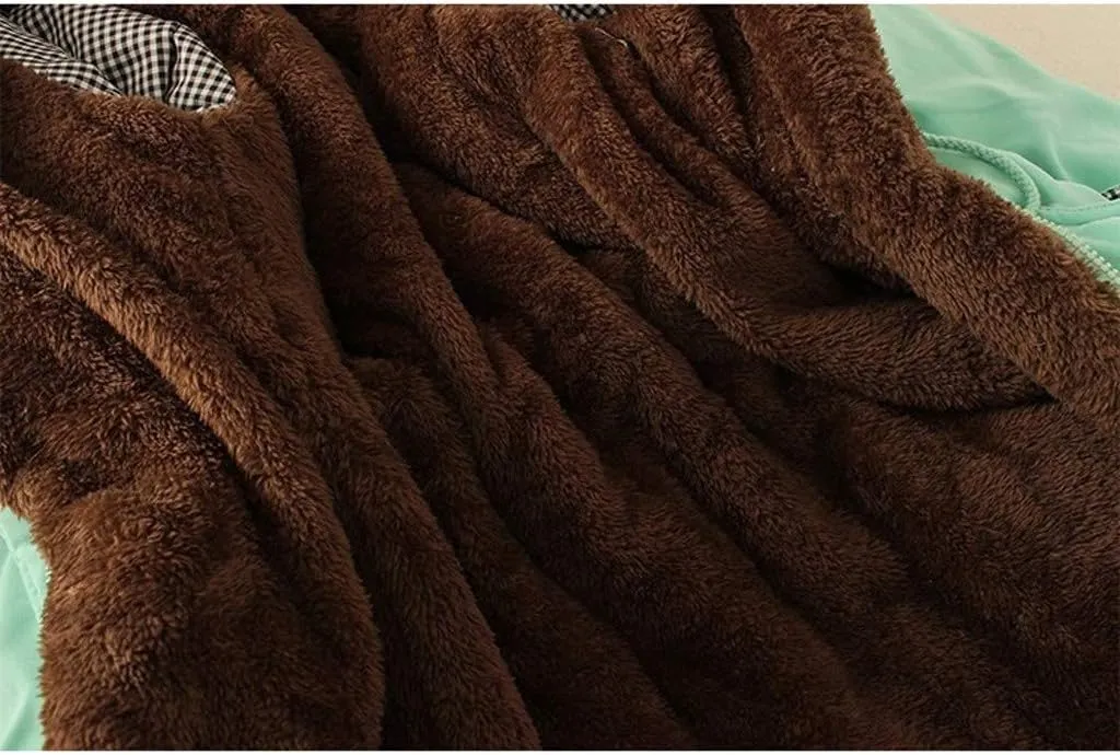cooki Winter Coats for Women Fleece Lined Puffer Coat Women Long Thickened Down Coat Windproof Parka Hooded Puffer Jackets