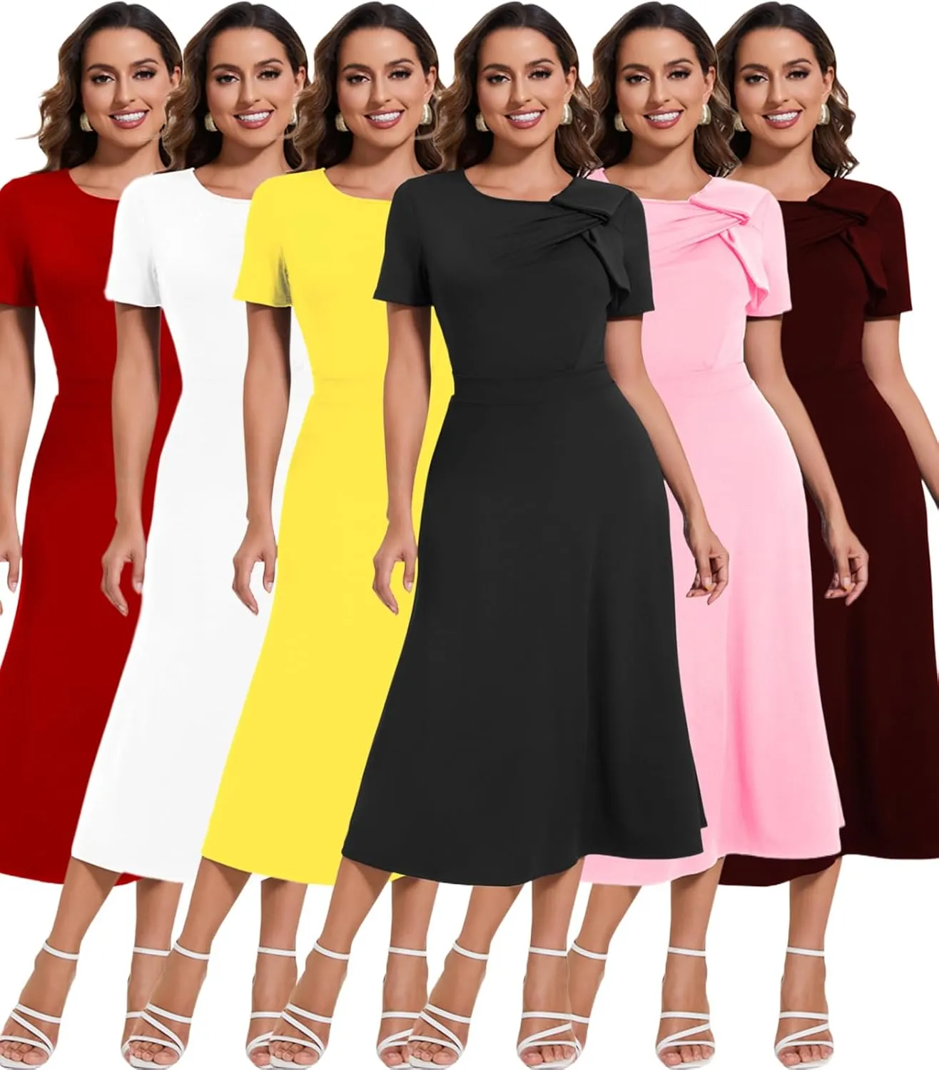 DinyIn Women's 2025 Summer Short Sleeve Casual Dresses