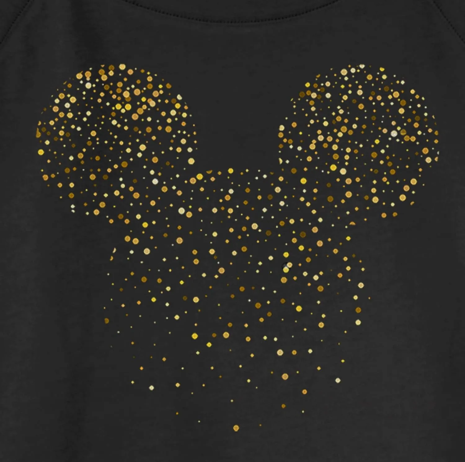 Disney Women's Classic Mickey Confetti Fill Junior's Raglan Pullover with Coverstitch