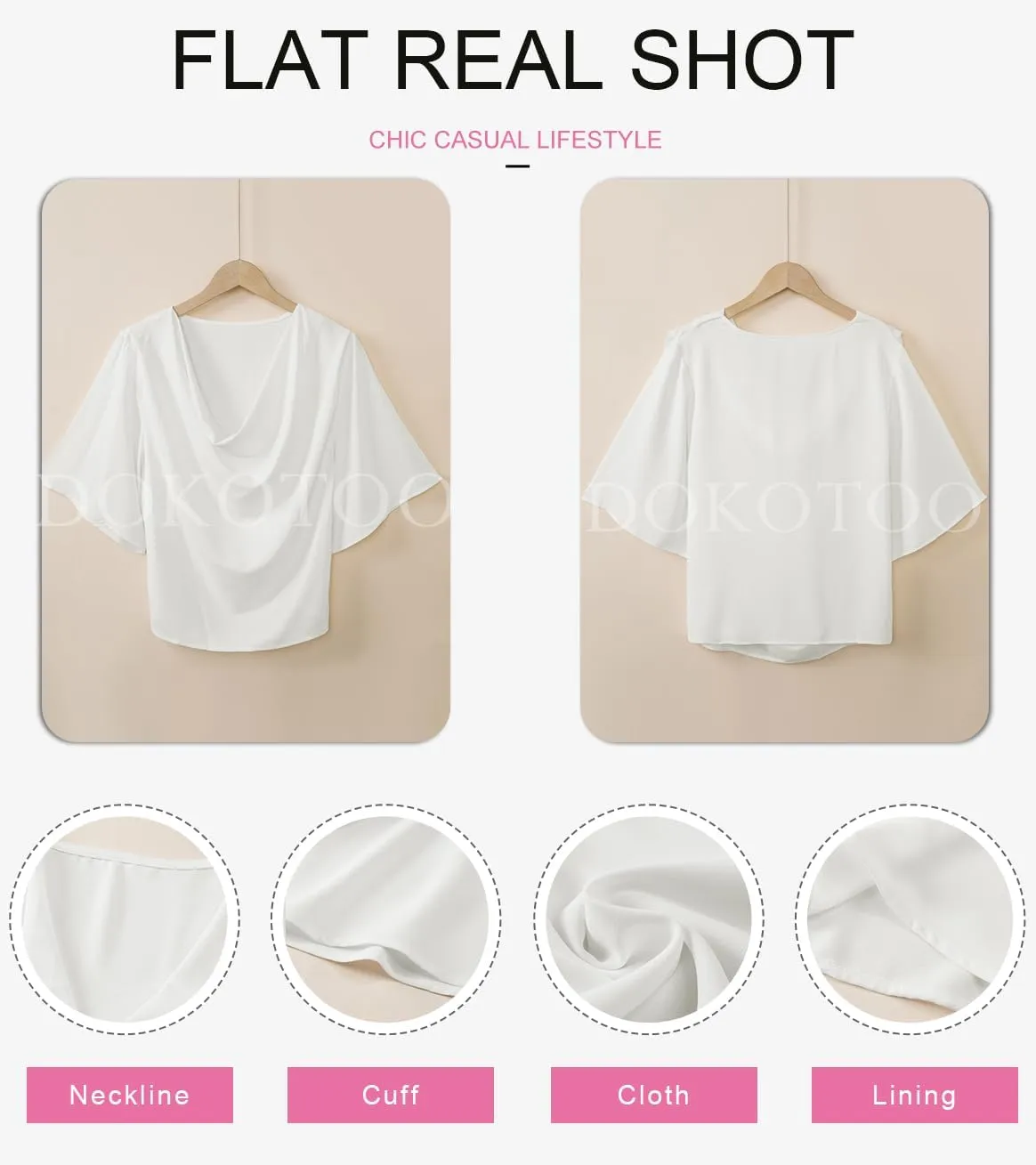 Dokotoo Womens Blouses and Tops Short Sleeve Chiffon Shirts and Tops