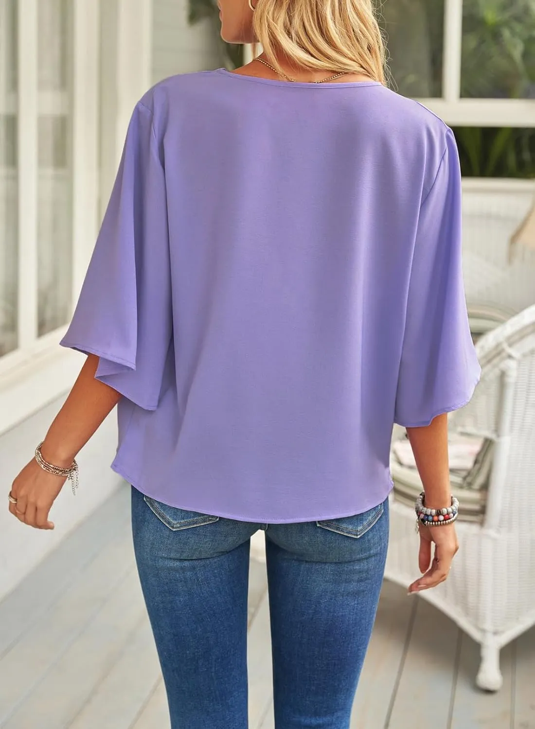 Dokotoo Womens Blouses and Tops Short Sleeve Chiffon Shirts and Tops