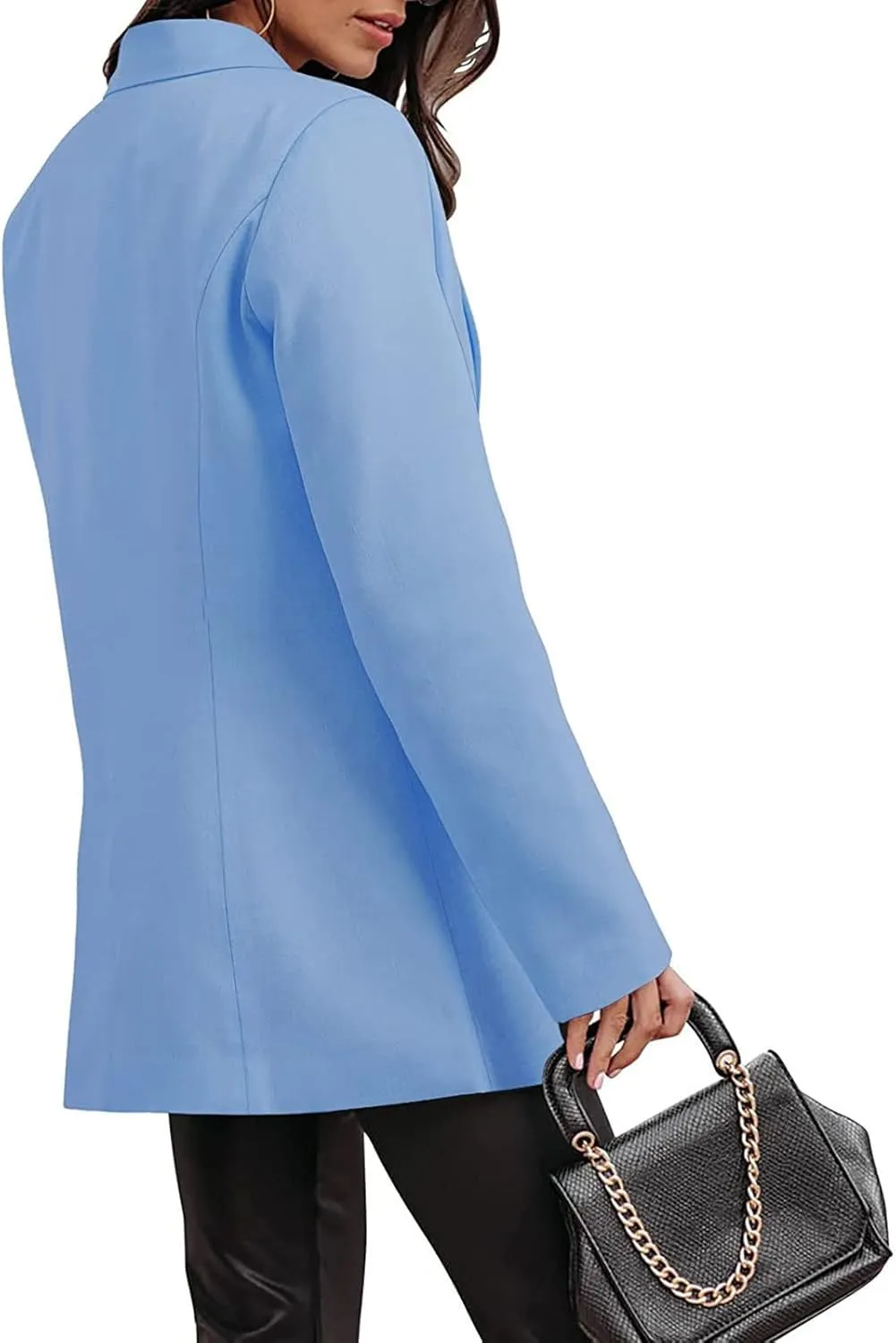 Fall Blazers for Women Business with Pockets Casual Button Cardigan Blazer Long Sleeve Lightweight Work Office Jacket