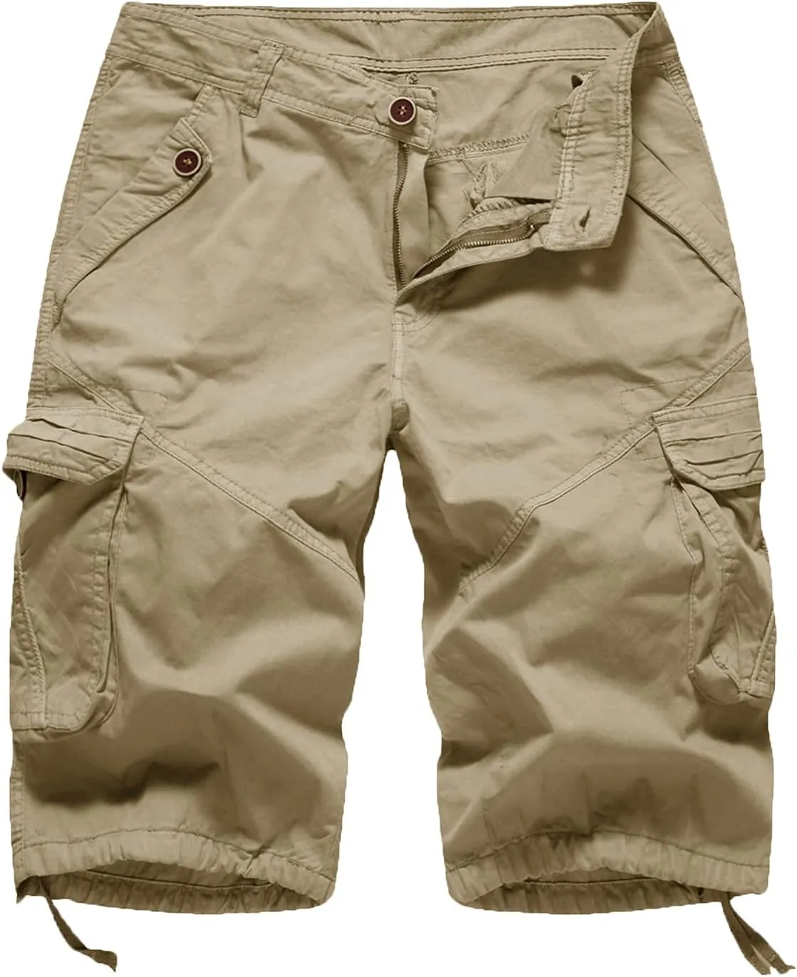 FOURSTEEDS Womens Casual Loose Fit Multi-Pocket Camouflage Twill Bermuda Cargo Shorts with Belt