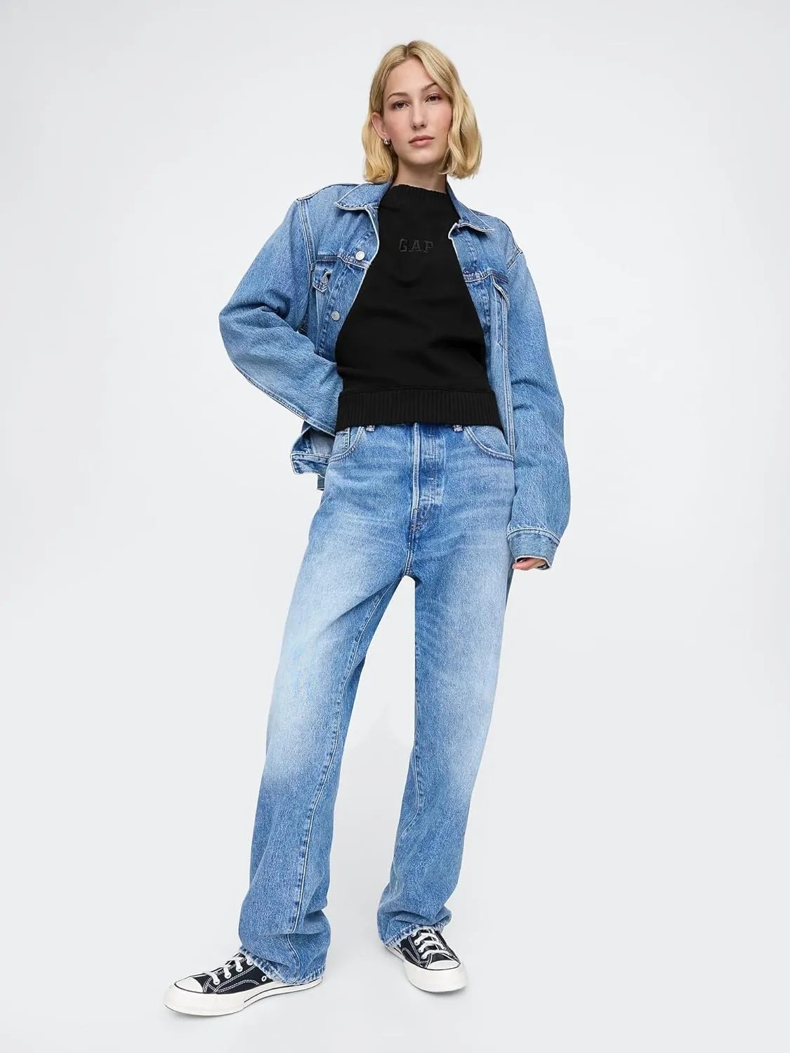 GAP Women's Logo Mockneck Sweatshirt