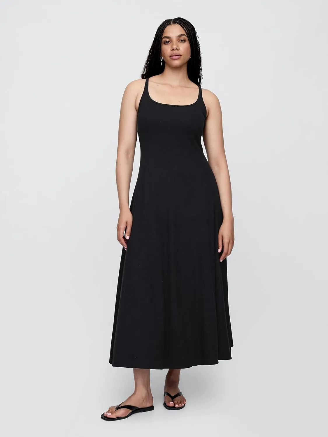 GAP Women's Ribbed A-line Knit Midi Dress
