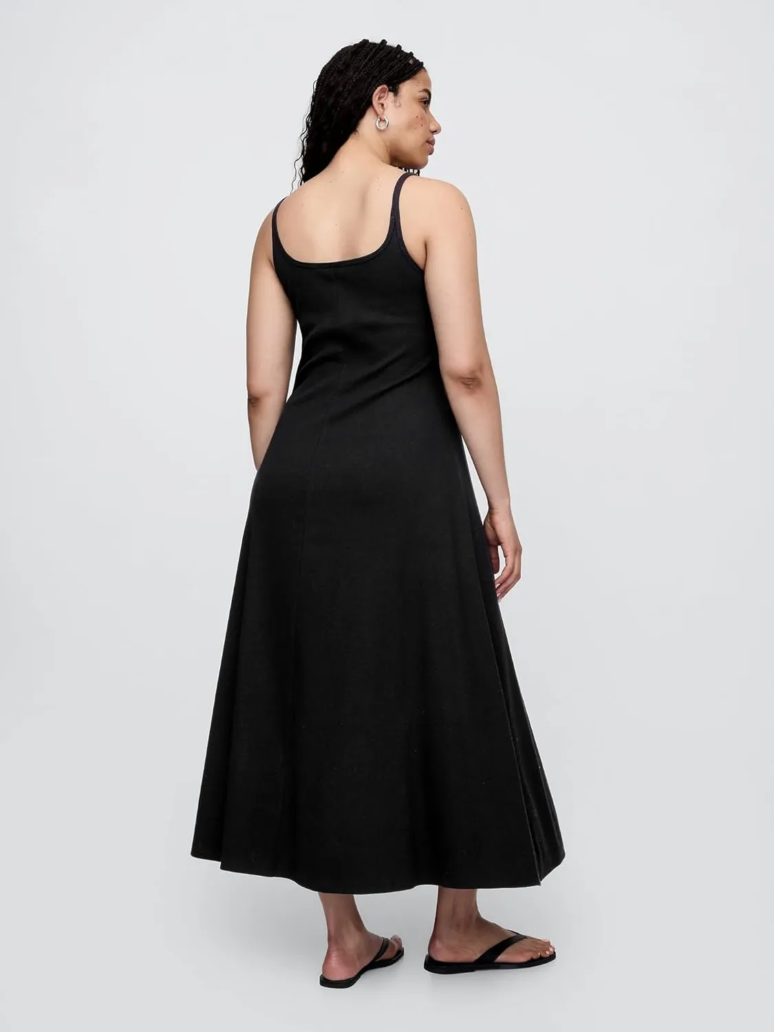 GAP Women's Ribbed A-line Knit Midi Dress