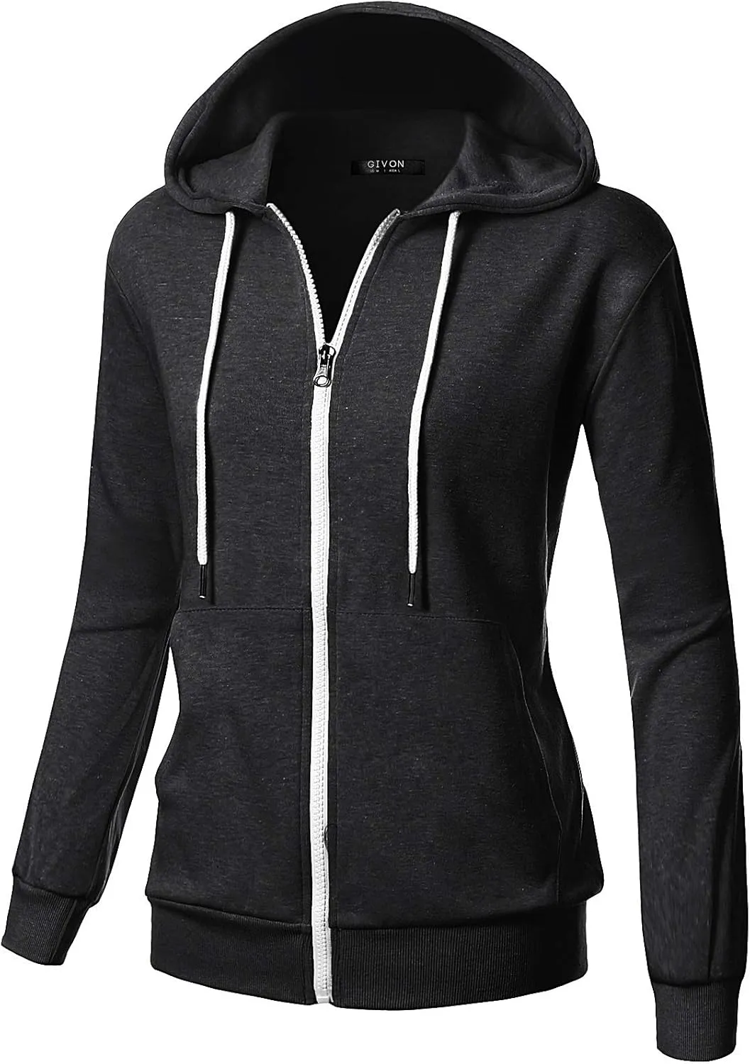 GIVON Women's Lightweight Zip Up Hoodie ?C Long Sleeve Thin Casual Hooded Jacket, Plus