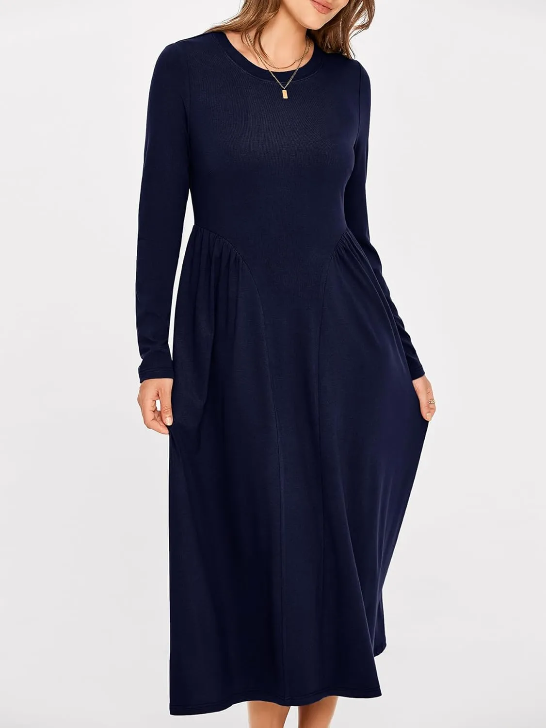 Glamaker Fall Dresses for Women 2024 Long Sleeve Casual Boho Long Dresses