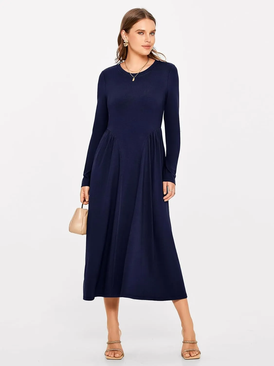 Glamaker Fall Dresses for Women 2024 Long Sleeve Casual Boho Long Dresses