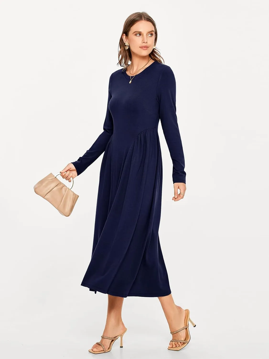 Glamaker Fall Dresses for Women 2024 Long Sleeve Casual Boho Long Dresses
