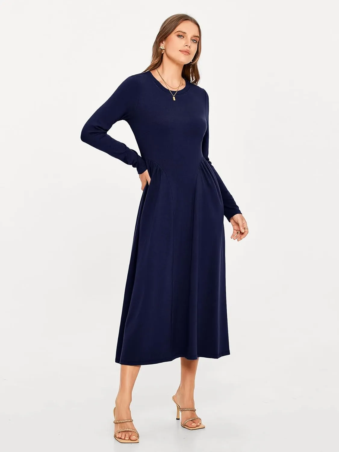 Glamaker Fall Dresses for Women 2024 Long Sleeve Casual Boho Long Dresses