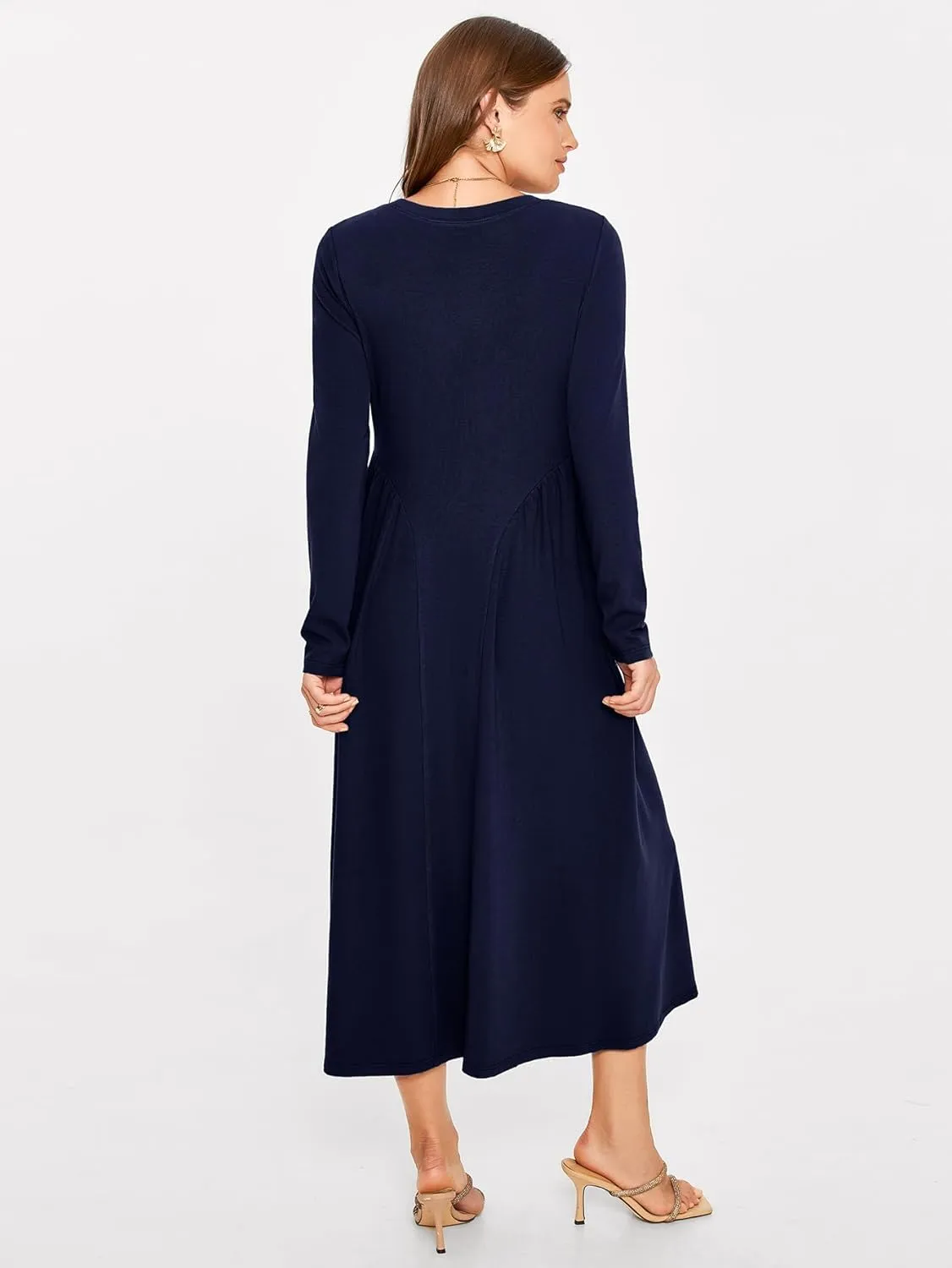Glamaker Fall Dresses for Women 2024 Long Sleeve Casual Boho Long Dresses