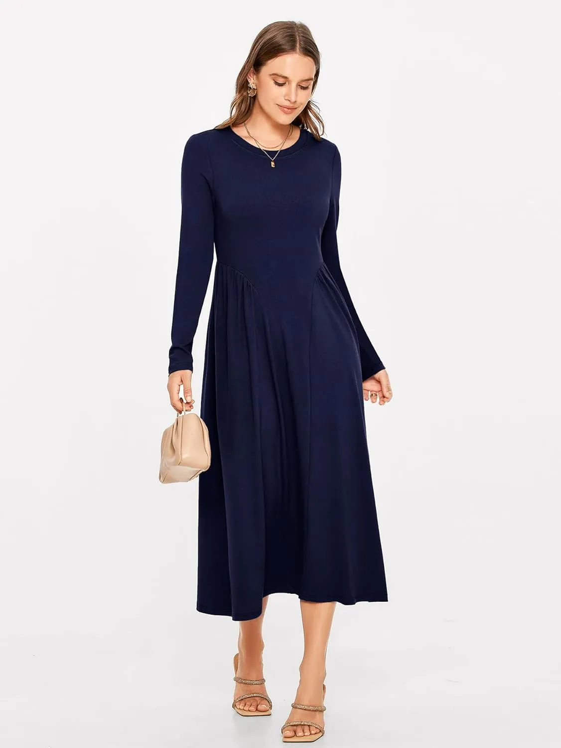 Glamaker Fall Dresses for Women 2024 Long Sleeve Casual Boho Long Dresses