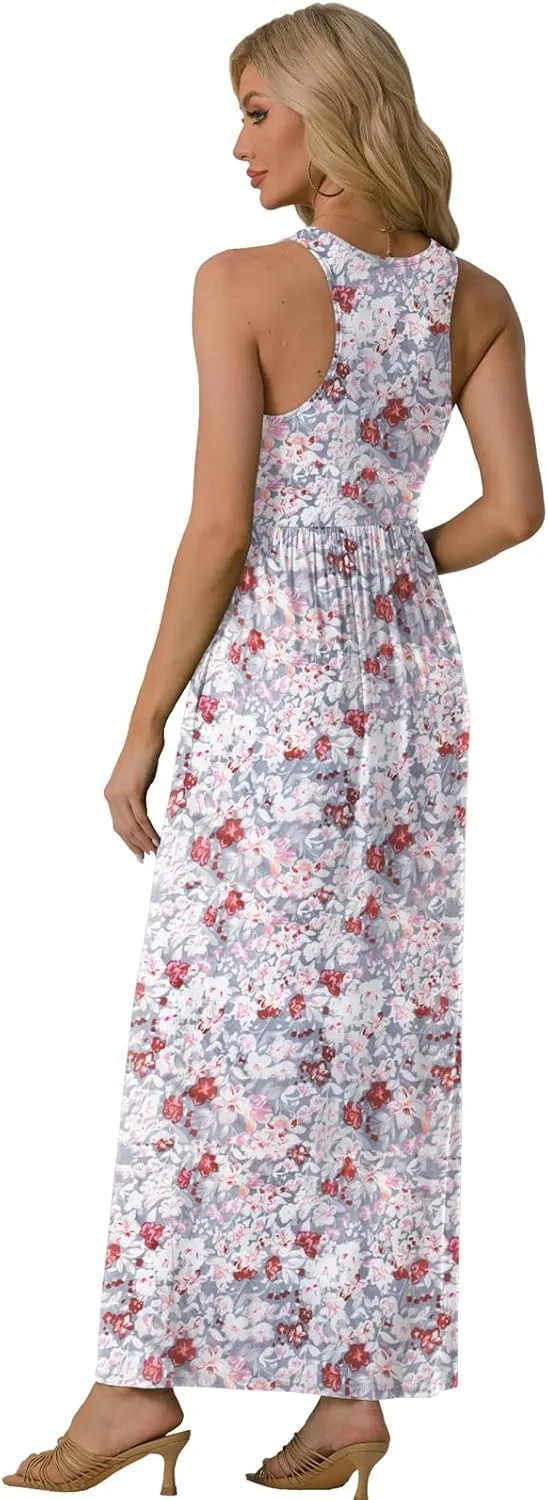 GRECERELLE Women's Summer Sleeveless Casual Long Tank Maxi Dress with Pockets (XS-3XL)