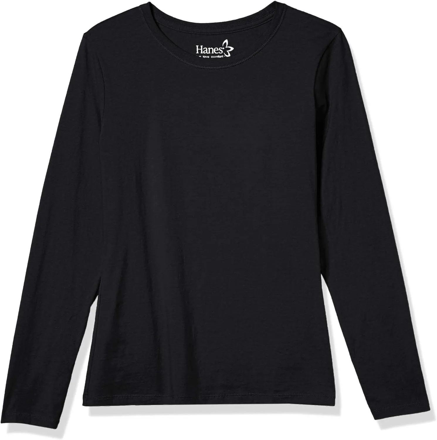 Hanes Women's Long Sleeve Cotton T-Shirt, Lightweight Crewneck Tee for Women, Modern Fit