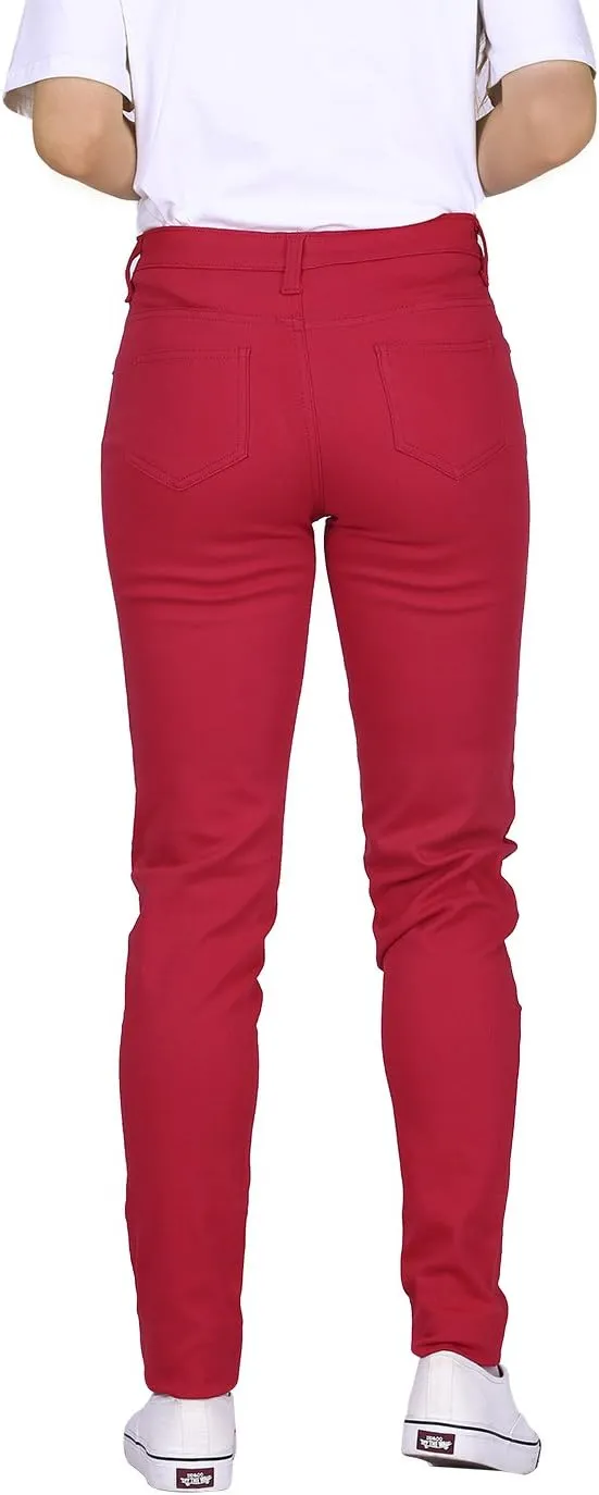 HDE Women's Mid-Rise Stretchy Denim Slim Fit Skinny Jeans